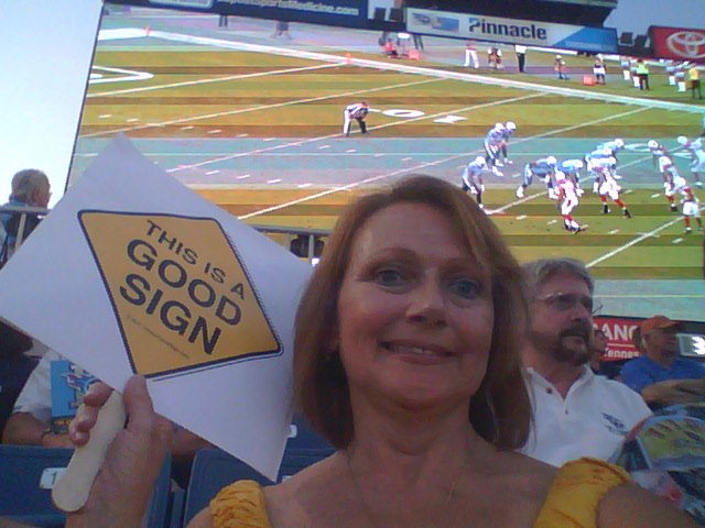 Good Sign at football stadium